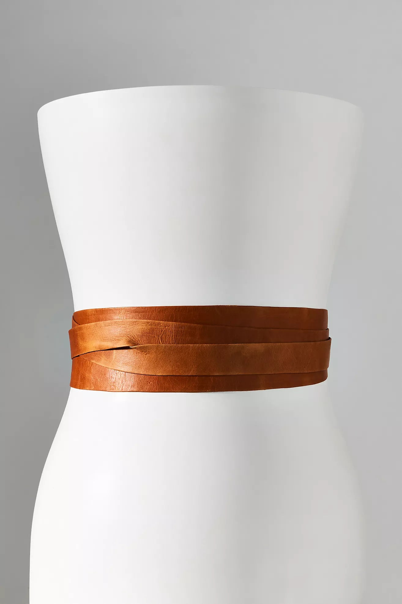 Wrap Leather Belt - Cognac